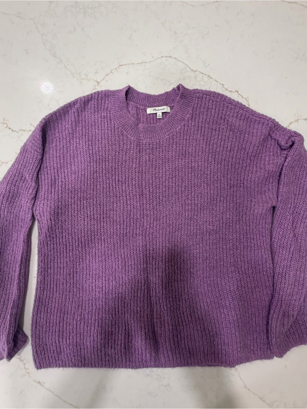 Madewell Women’s Purple Lightweight Ribbed Knit Sweater Size M